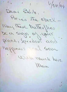 Barbara Burke Note from her mother